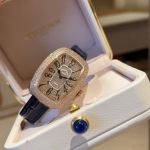 Franck Muller Ladies' Collection 30*40mm 316L Steel Diamond Rose Gold Black Band Watch
